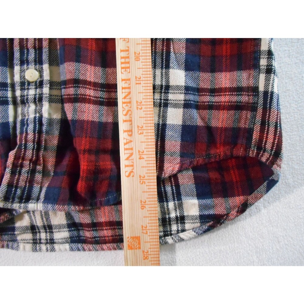 American Eagle Shirt Womens Small Red Blue Heavy Flannel Pockets Outdoors Comfy - Picture 8 of 11
